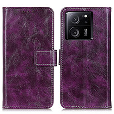 Leather Case Stands Flip Cover Holder K04Z for Xiaomi Mi 13T 5G Purple