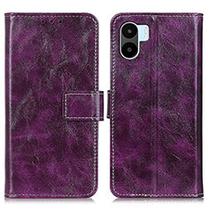 Leather Case Stands Flip Cover Holder K04Z for Xiaomi Poco C51 Purple