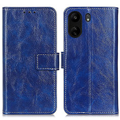 Leather Case Stands Flip Cover Holder K04Z for Xiaomi Poco C65 Blue