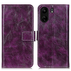 Leather Case Stands Flip Cover Holder K04Z for Xiaomi Poco C65 Purple