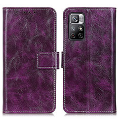 Leather Case Stands Flip Cover Holder K04Z for Xiaomi Poco M4 Pro 5G Purple