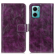 Leather Case Stands Flip Cover Holder K04Z for Xiaomi Redmi 11 Prime 5G Purple