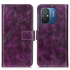 Leather Case Stands Flip Cover Holder K04Z for Xiaomi Redmi 11A 4G Purple