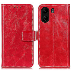 Leather Case Stands Flip Cover Holder K04Z for Xiaomi Redmi 13C Red