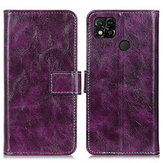 Leather Case Stands Flip Cover Holder K04Z for Xiaomi Redmi 9 India Purple