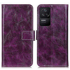 Leather Case Stands Flip Cover Holder K04Z for Xiaomi Redmi K40S 5G Purple