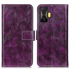 Leather Case Stands Flip Cover Holder K04Z for Xiaomi Redmi K50 Gaming AMG F1 5G Purple