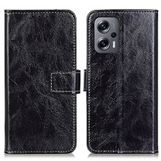 Leather Case Stands Flip Cover Holder K04Z for Xiaomi Redmi K50i 5G Black