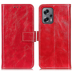 Leather Case Stands Flip Cover Holder K04Z for Xiaomi Redmi K50i 5G Red