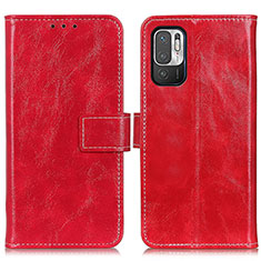 Leather Case Stands Flip Cover Holder K04Z for Xiaomi Redmi Note 11 SE 5G Red