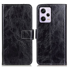 Leather Case Stands Flip Cover Holder K04Z for Xiaomi Redmi Note 12 Pro+ Plus 5G Black