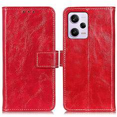 Leather Case Stands Flip Cover Holder K04Z for Xiaomi Redmi Note 12 Pro+ Plus 5G Red