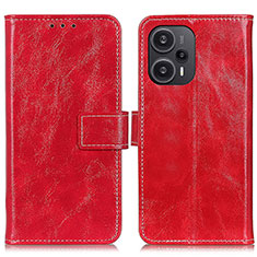 Leather Case Stands Flip Cover Holder K04Z for Xiaomi Redmi Note 12 Turbo 5G Red