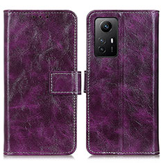 Leather Case Stands Flip Cover Holder K04Z for Xiaomi Redmi Note 12S Purple