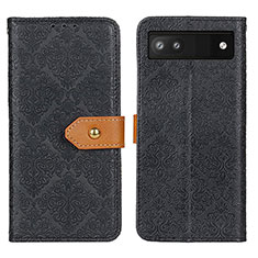 Leather Case Stands Flip Cover Holder K05Z for Google Pixel 6a 5G Black