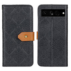 Leather Case Stands Flip Cover Holder K05Z for Google Pixel 7 Pro 5G Black