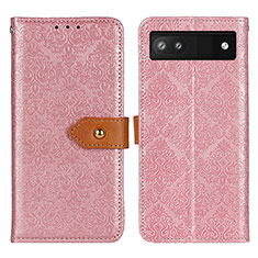 Leather Case Stands Flip Cover Holder K05Z for Google Pixel 7a 5G Pink