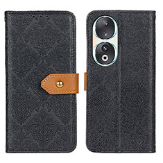 Leather Case Stands Flip Cover Holder K05Z for Huawei Honor 90 5G Black