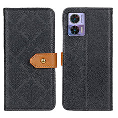 Leather Case Stands Flip Cover Holder K05Z for Motorola Moto Edge 30 Lite 5G Black