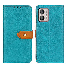 Leather Case Stands Flip Cover Holder K05Z for Motorola Moto G53j 5G Green