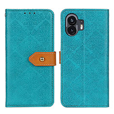 Leather Case Stands Flip Cover Holder K05Z for Nothing Phone 2 Green