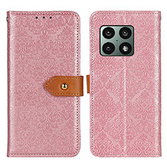 Leather Case Stands Flip Cover Holder K05Z for OnePlus 10 Pro 5G Pink