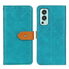 Leather Case Stands Flip Cover Holder K05Z for OnePlus Nord 2 5G Green