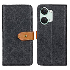 Leather Case Stands Flip Cover Holder K05Z for OnePlus Nord 3 5G Black