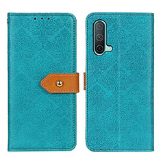 Leather Case Stands Flip Cover Holder K05Z for OnePlus Nord CE 5G Green