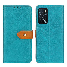 Leather Case Stands Flip Cover Holder K05Z for Oppo A16 Green