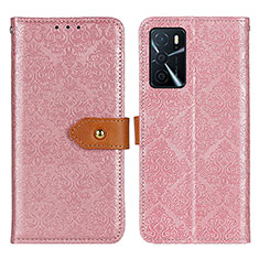 Leather Case Stands Flip Cover Holder K05Z for Oppo A16 Pink