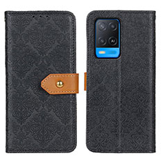 Leather Case Stands Flip Cover Holder K05Z for Oppo A54 4G Black