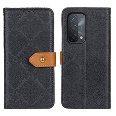 Leather Case Stands Flip Cover Holder K05Z for Oppo A54 5G Black