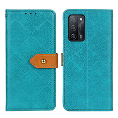 Leather Case Stands Flip Cover Holder K05Z for Oppo A55 5G Green