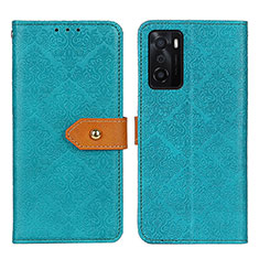 Leather Case Stands Flip Cover Holder K05Z for Oppo A55S 5G Green