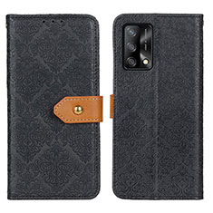 Leather Case Stands Flip Cover Holder K05Z for Oppo F19 Black