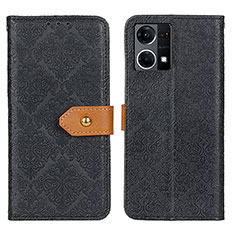 Leather Case Stands Flip Cover Holder K05Z for Oppo F21 Pro 4G Black