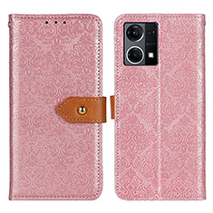 Leather Case Stands Flip Cover Holder K05Z for Oppo F21 Pro 4G Pink