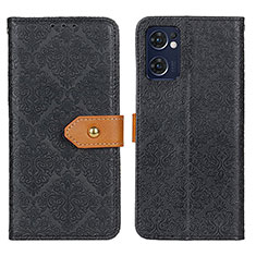 Leather Case Stands Flip Cover Holder K05Z for Oppo Find X5 Lite 5G Black