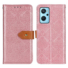 Leather Case Stands Flip Cover Holder K05Z for Oppo K10 4G Pink