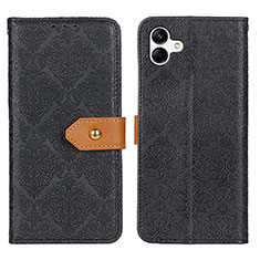 Leather Case Stands Flip Cover Holder K05Z for Samsung Galaxy F04 Black