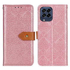 Leather Case Stands Flip Cover Holder K05Z for Samsung Galaxy M53 5G Pink