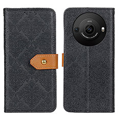 Leather Case Stands Flip Cover Holder K05Z for Sharp Aquos R8s Pro Black