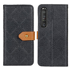 Leather Case Stands Flip Cover Holder K05Z for Sony Xperia 1 III Black