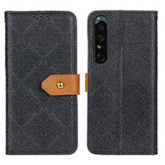 Leather Case Stands Flip Cover Holder K05Z for Sony Xperia 1 IV Black