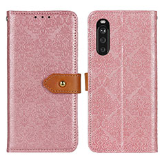 Leather Case Stands Flip Cover Holder K05Z for Sony Xperia 10 III Lite Pink