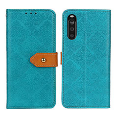 Leather Case Stands Flip Cover Holder K05Z for Sony Xperia 10 III SOG04 Green