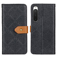 Leather Case Stands Flip Cover Holder K05Z for Sony Xperia 10 IV SOG07 Black