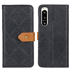 Leather Case Stands Flip Cover Holder K05Z for Sony Xperia 5 IV Black