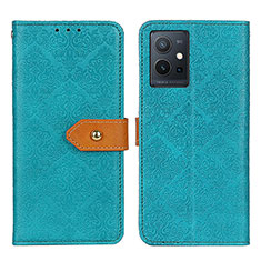 Leather Case Stands Flip Cover Holder K05Z for Vivo Y55s 5G Green